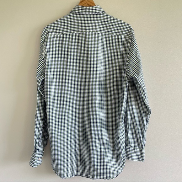 Tom James Men's Button Up Shirt Blue/Green Checkered Pattern Size Medium - Picture 3 of 11